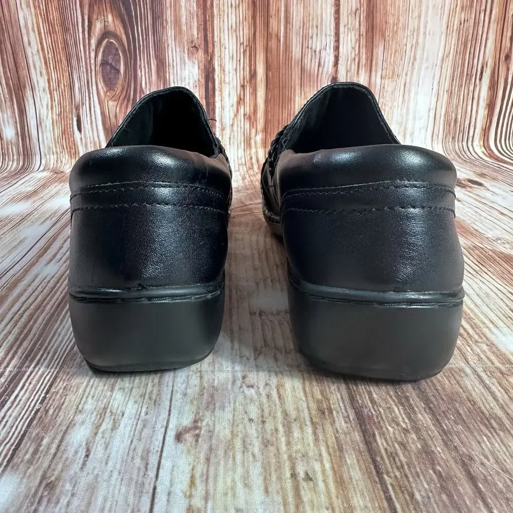 Clarks CORA BRAIDSHOE Size 10 Black Leather Braided Braid Loafers Flats Shoes - Picture 4 of 10